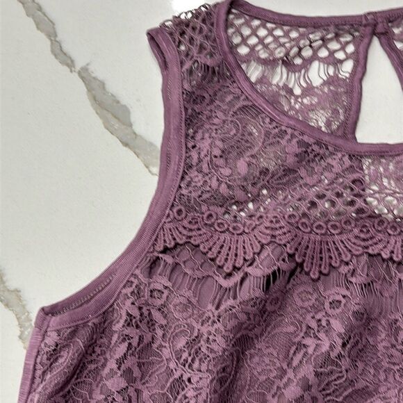 Maurice’s | Purple Pink Lace Women’s Tank Top Sleeveless Blouse Size S - Picture 4 of 15